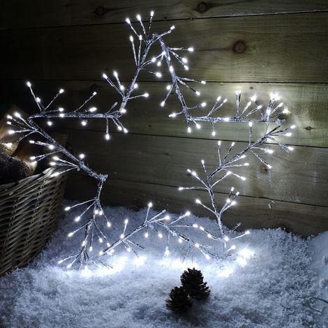 60cm Silver Christmas Star 150 Ice White LED Indoor/Outdoor Christmas Decorations (1/5)