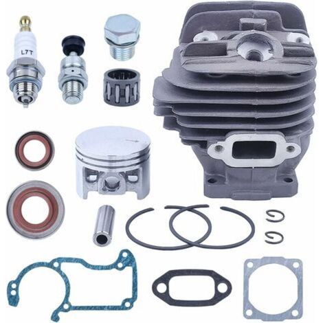 Pistón y cilindro para motosierra Stihl serie 026 MS260, Nikasil 44,7 mm, pistón + cilindro + juntas + válvula de descompresión + bujía, kit de piezas 16 en 1. (1/4)