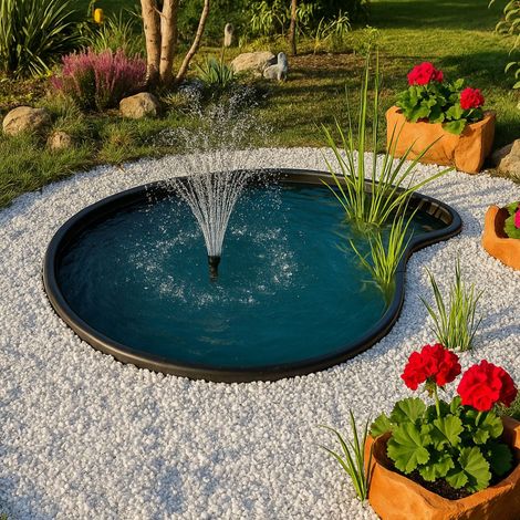 Laghetto da giardino vittoria nero litri 780 da 195x140xh50