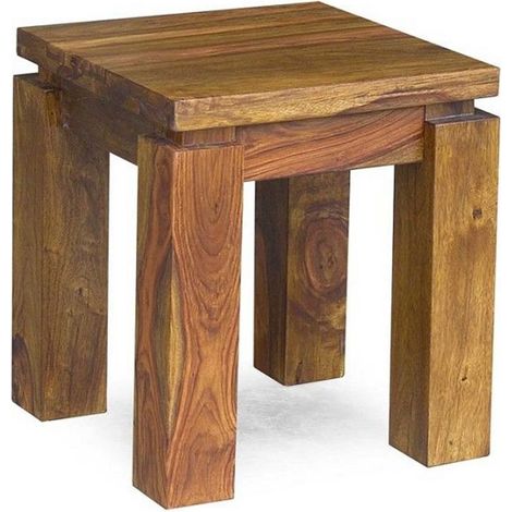 tavolo d'appoggio in legno di Sheesham / palissandro 40x40x45 miele laccato METRO LIFE 166 (1/4)