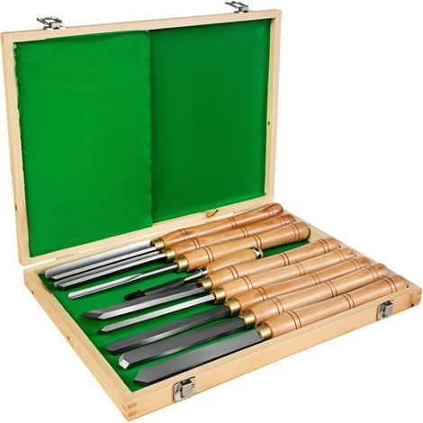 Ciseaux à Bois 8 PCS Outils de Gravure à Bois avec Lames en Acier Rapide, Boîtier Facile à Stocker et à Transporter, Prise en Main Confortable, Design Compact, pour Sculpture, Graver à la Main (1/5)
