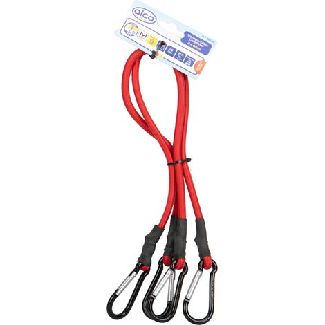 alca® Gepäckspanner mit Karabiner 2 Stk. 60cm rot Spanngurte Expander mit Haken verstellbar & dehnbar - für Auto, Fahrrad, Motorrad, Möbel & Transport