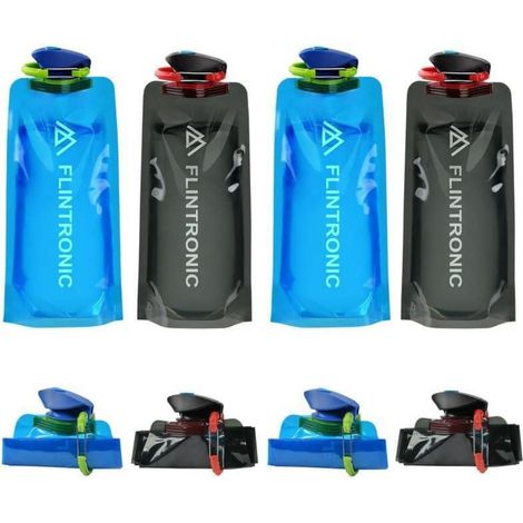 Wasserflasche faltbar BPAfrei Clip Radfahren Wandern 4 Stück 700ml (1/5)