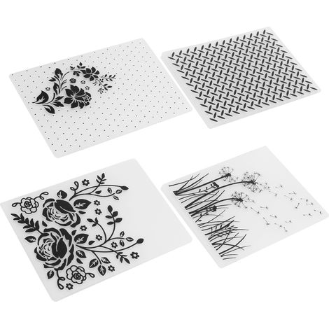 4 Plaques de Gaufrage en Plastique pour Scrapbooking et Création de Cartes DIY (1/5)
