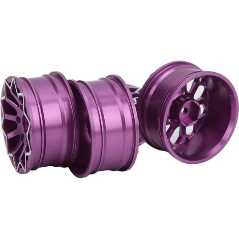 Roues de course 1/10 en alliage CNC violet de 52mm pour véhicules RC (1/5)