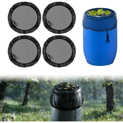 4 Pcs Moustiquaire Recuperateur d Eau 80 Cm Filet Recuperateur Eau Couvercle pour Récupérateur d'eau avec Cordon de Serrage Protection Contre Les Moustiques et Les Feuilles (1/5)