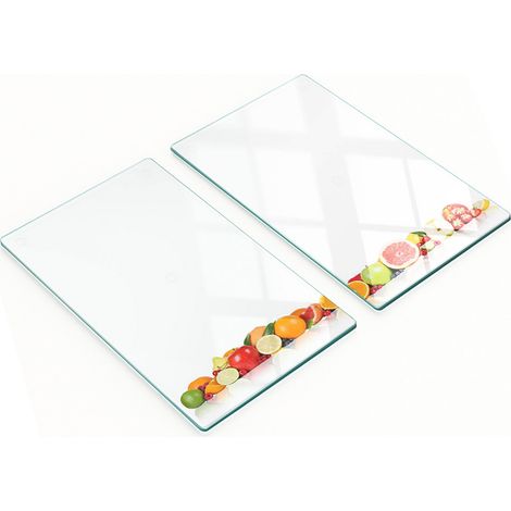 Taglieri da cucina in vetro con grafiche di frutta colorata, 2x30x52 cm (1/5)