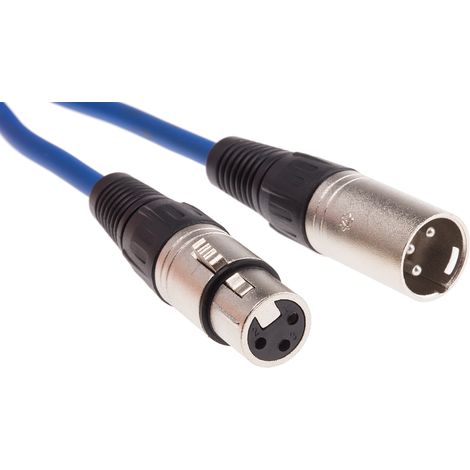Cordons XLR XLR femelle XLR mâle 1m Bleu ( Prix pour 1 )