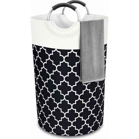Panier a Linge82L Grand Panier Linge Sale Pliable ImpermablePanier Linge pour Salle de Bain PZCC (1/4)