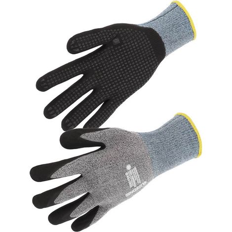 Gants de Travail Enduit Nitrile - Support Nylon Tricote Sans Couture - Haute Dexterite - Taille 10 - Sachet 10 Paires (1/2)
