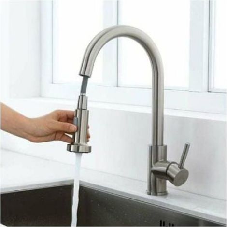 Tête Robinet Mitigeur Cuisine Noire 2 Fonctions, Douchette Universelle Accessoire, Jet Pressurisé (1/3)