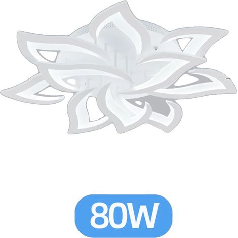 Lámpara de techo tipo araña, diseño moderno de loto, iluminación LED regulable, color blanco, 10 cabezales. (1/2)
