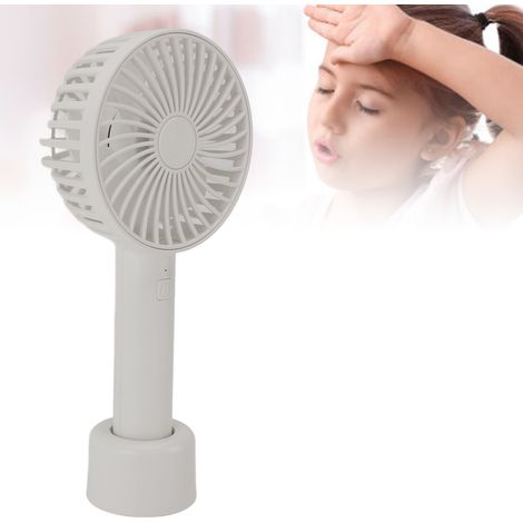 Ventilador portátil recargable con 3 velocidades, ligero y silencioso, con correa de transporte y soporte para uso diario, camping, ciclismo y playa, ABS, 234 x 105 x 56 mm, blanco, 266 g (1/5)