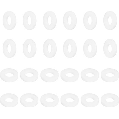 Rondelle PTFE 24Pcs 12mm OD 6mm ID 2mm Épais Rondelles Plates Joint d'Étanchéité Annulaire pour Robinet, Tuyau, Boulon, Machinerie, Blanc (1/5)