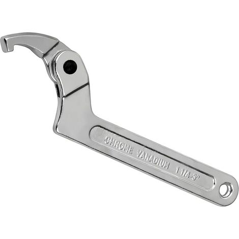 Clé à écrou à crochet réglable, clé multifonctionnelle en acier à haute teneur en carbone pour moto, outil de réparation de boulons de 32 à 76 mm, poignée de 210 mm. (1/5)