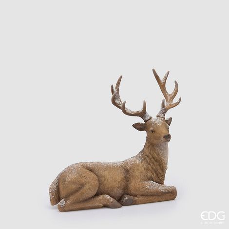 EDG Enzo De Gasperi Renna Natalizia Stesa H36x42x18 cm Marrone – Decorazione di Natale (1/2)