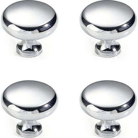 Tiradores para muebles color plata,Tiradores para cajones cromados,33 mm,Adecuados para armarios,Juego de 4 (1/5)