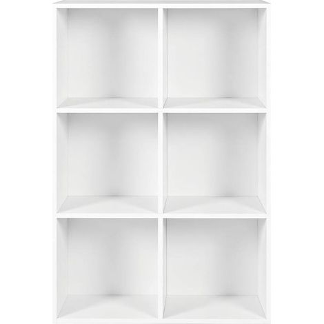 Libreria a cubi aperta bianca in legno ingegnerizzato E1 6 scomparti 59,6 x 89 x 29 cm MODENUIT (1/5)