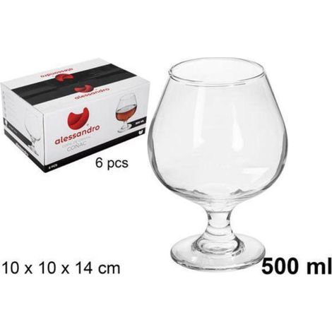 50 cls copa coñac brandy economica alessandro - caja 6 unidades