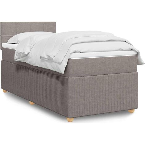 Boxspringbett mit Matratze Taupe 90x190 cm Stoff