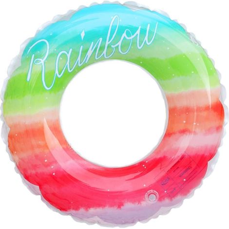 Torus de Natation Adulte Épaissi PVC Arc-en-ciel, Anneau de Sécurité Sous les Bras pour Piscine et Plage, Design Coloré et Résistant (1/2)