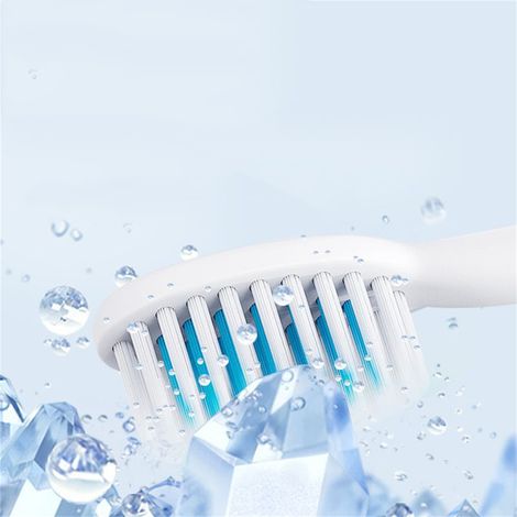 Brosse à dents électrique ultrasonique à poils souples, étanche et blanchissante, automatique, pour adultes et enfants, bleue (rechargeable) (1/4)