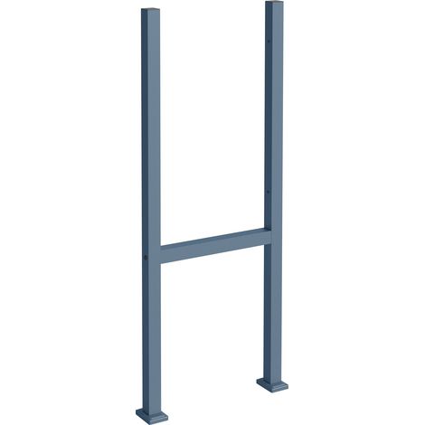 Toboli Paketbox Ständer Anthrazit 610 x 115 x 1500 mm, Standfuß mit 2 Pfosten für Briefkasten Paketkasten Mailbox, Briefkastenständer aus Stahl für Standbriefkasten