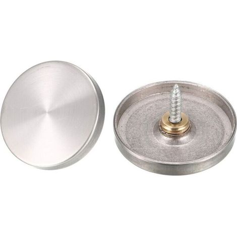 SABIR 4pcs 40mm Cache Vis Miroir Clous Décoratif pour garde-robe Table Verre Acier Inox (1/2)