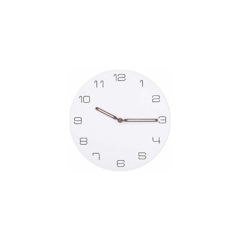 Horloge Murale Ronde Silencieuse - Bois MDF Blanc - Diamètre 30 cm - Épaisseur 5 mm - Mouvement Quartz (1/5)
