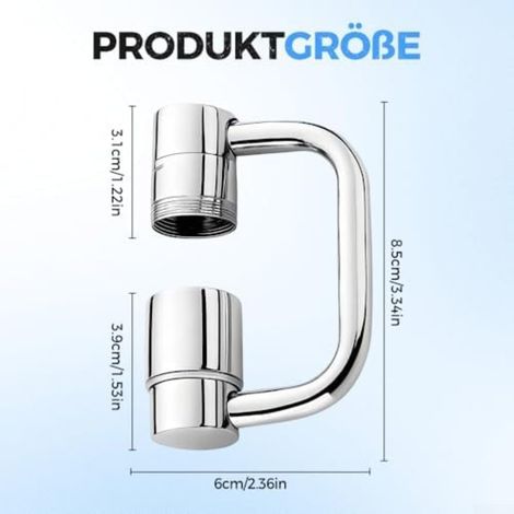 Embout Robinet Pivotant Économiseur d'Eau 11cm(A stainless) (1/5)
