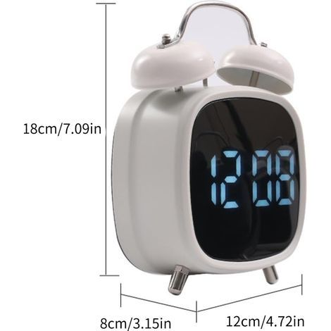 Verstellbarer, leichter Tischwecker für Tiefschläfer, digitaler Alarm, zwei progressive Klingeltöne. (1/5)