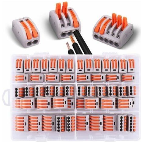 60pcs Electrical connectors with control lever,30pcs 2 inputs, 20pcs 3 inputs,10pcs 5 inputs (1/5)