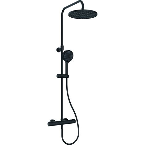 Primaster Duschsystem Aqua Therm mit Thermostat 3 Strahlarten schwarz