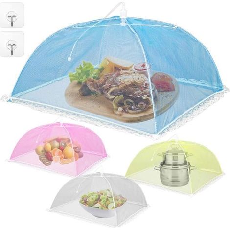 Cloche Anti Mouche 43.543.527.9cm,Cloches Alimentaires Tente 4 Pcs,Cloche Alimentaire en Maille,Tente de Nourriture (1/4)