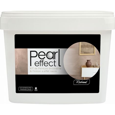 Peinture PEARL EFFECT nacré velours, kit 2 phases 2L+1L pour murs & boiseries Couleurs Déco: PERLE D’HANADAMA
