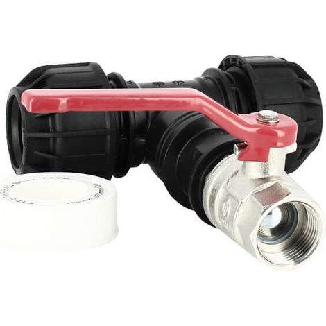 Kit couplage cuve - Raccord Té 32 mm + Vanne 1/4 de tour
