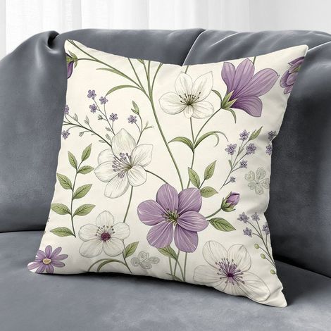 Housse de coussin fleurs colorées, décoration canapé intérieur maison,45×45cm (1/5)