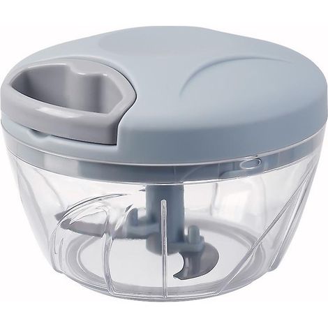 hachoir Manuel L'ail Avec Poulie En Acier Inoxydable 2 Lames Pour Noix, Lgumes, Herbes, Ail, Garlic, Herbe, Herbe, Oignon, Salade (bleu 500 Ml) (1/5)
