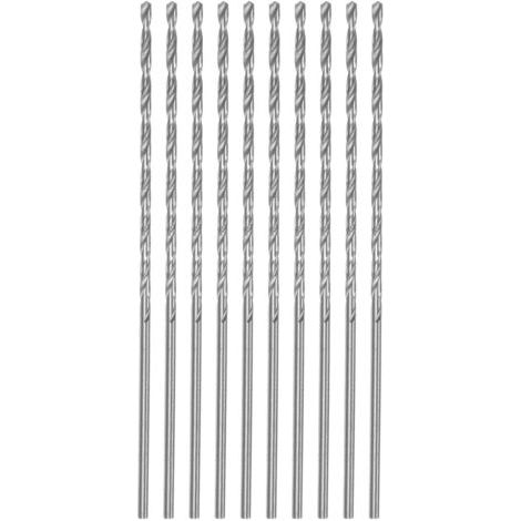 Set di 10 punte da trapano elicoidali da 2 mm – Acciaio HSS ad alta velocità – Lunghezza 200 mm per metallo, legno, plastica e PVC – Precisione di taglio migliorata – 10 pezzi