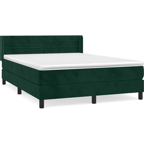 Maison Exclusive - Boxspringbett mit Matratze Dunkelgrün 140x190