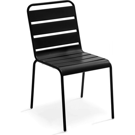 Chaise de jardin en métal noir - Palavas (1/5)