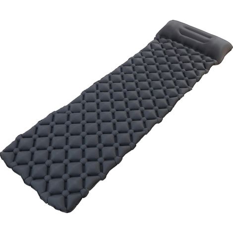 Tapis de sol gonflable confortable avec oreiller intégré - Matelas de camping gonflable - Coussin gonflable pour nuit - Literie portable 150x50cm (1/5)