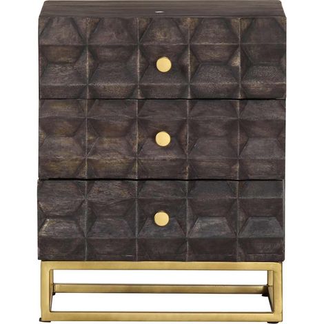 Maison Exclusive - Nachttisch Schwarz 40x30x50 cm Massivholz Mang (1/5)