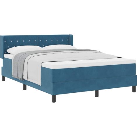 Maison Exclusive - Letto a molle con testiera Blu Scuro 200 x 160 cm Velluto (1/5)
