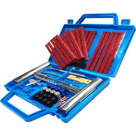 Kit de Réparation de Pneus, Kit Reparation Pneu Portables Voiture, Kit Meche Pneu Voiture, Kit Crevaison Voiture, Kit Reparation Pneu pour Auto, Motos, VTT, Tracteurs, SUV (1/5)