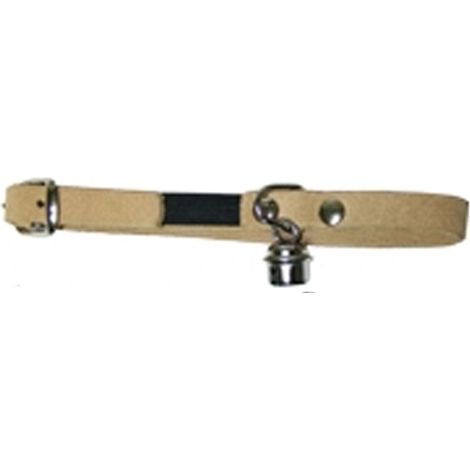COLLAR PARA GATO DE PIEL VUELTA Y CASCABEL   BEIGE  COLLAR DE PIEL VUELTA CON ELASTICO Y CASCABEL  OFERTA EXCLUSIVA