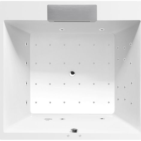 CAME FALLS Baignoire balnéo, 175x175x50cm, Attraction Hydro-Air, chrome (1/4)