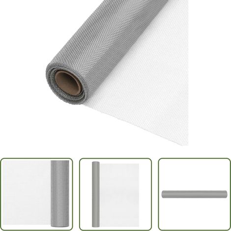 vidaXL Clôture - Écran en treillis Acier inoxydable 60x1000 cm Argenté (1/5)