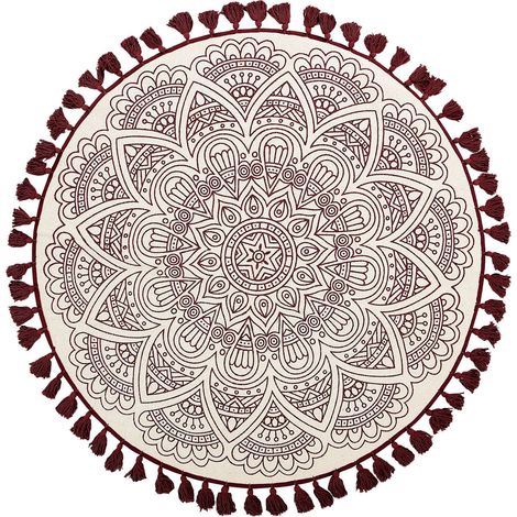 Teppich AYAKLI Rot ø 120 cm Baumwolle