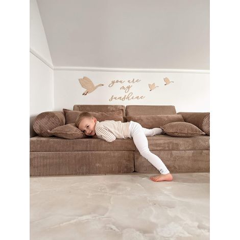 Canapé de jeu Montessori Premium en velours côtelé couleur caramel (1/5)